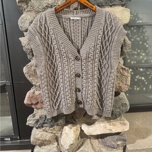 Staccato Taupe Cable Knit Women's Sweater Vest